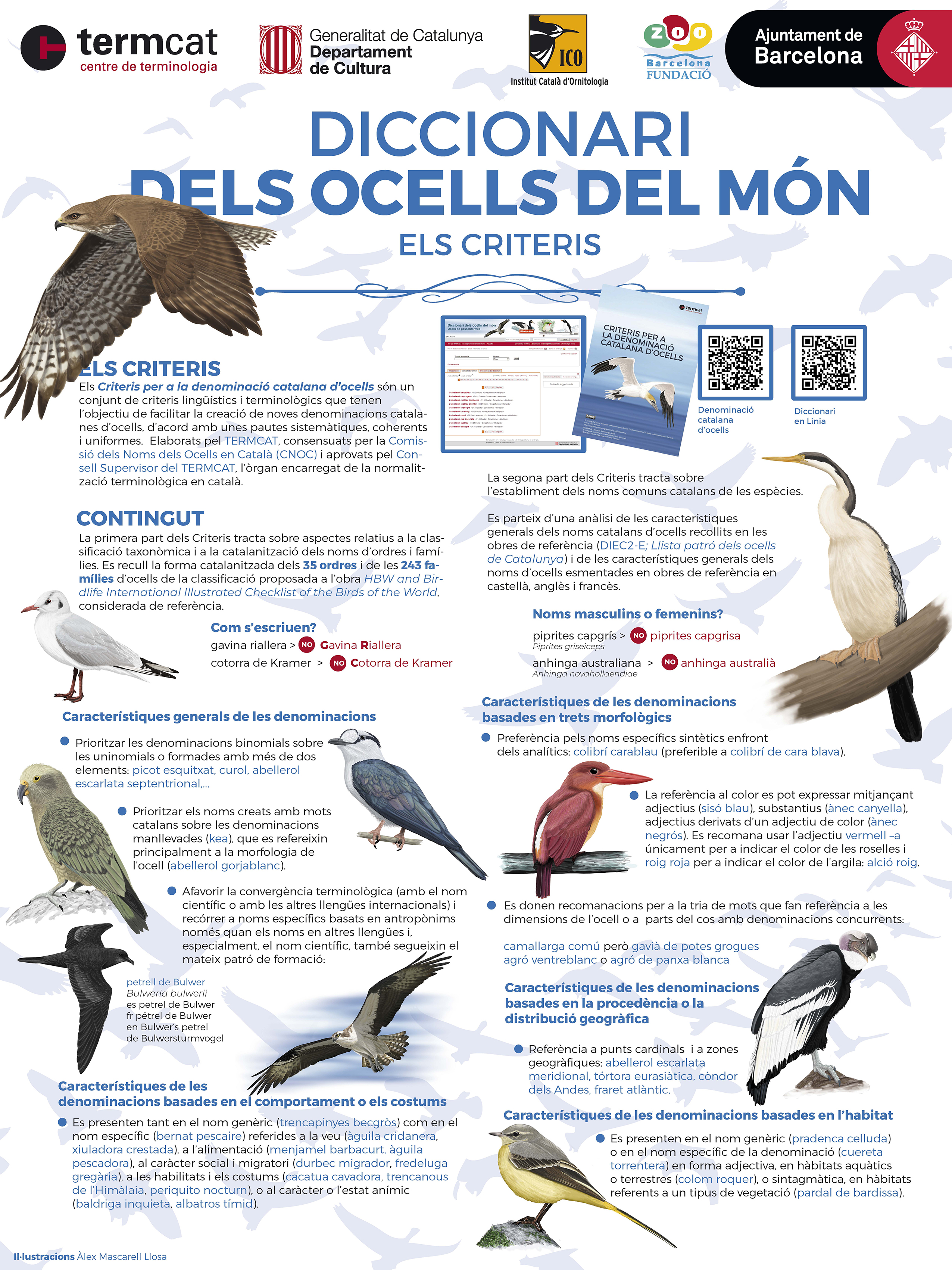 Ocells del món. Criteris